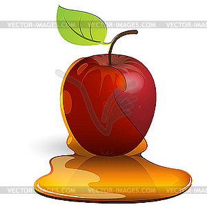 Яблоко с карамелью - клипарт в векторном виде
