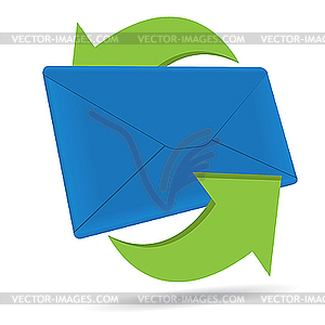Синий конверт - клипарт в векторном виде