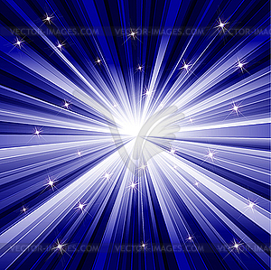 Blue background of rays - vector clipart / vector image