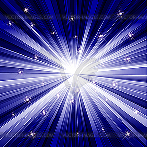 Blue background of rays - vector clipart / vector image