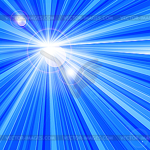 Blue background of rays - vector image