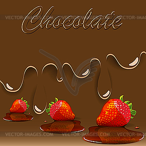 Chocolate, strawberry and caramel - vector clipart