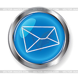 Envelope on button - vector clipart