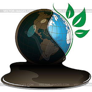 Globe and oil - vector clipart