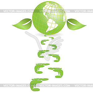 Globe and traces - vector image