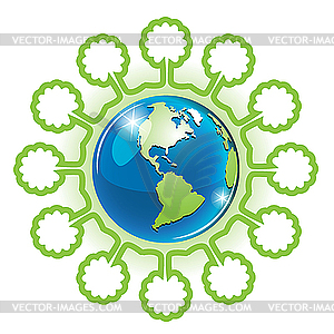 Globe and tree - vector EPS clipart