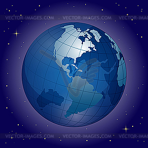 Globe in space - vector clipart