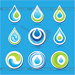 Water drop icons - vector image