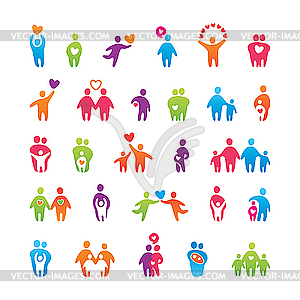 Set of love and familry icons - vector clip art