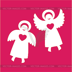 Two angels - vector image