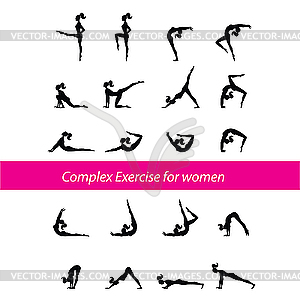 Complex Exercise for women - vector clipart