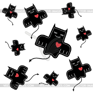 Devilish love - vector image