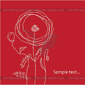 Greeting card with flowers - vector clip art