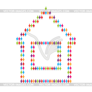 Icon of house for people - royalty-free vector clipart