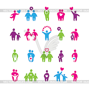 Icons - love and family - vector image