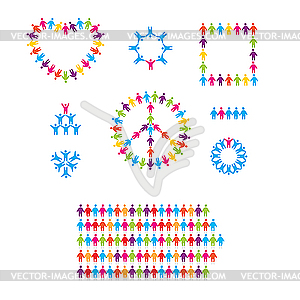 Icons with people - vector clip art