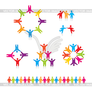 Icons with people - vector clipart