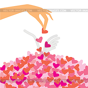 Hearts as petals - vector image