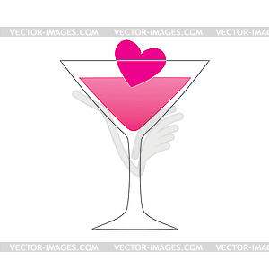 Romantic cocktail - vector clipart