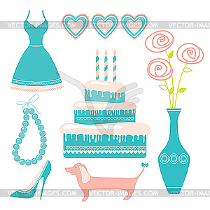 Girl accessories - vector clipart / vector image