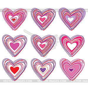 Set of hearts - vector clipart