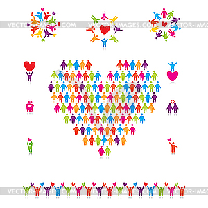 Signs of love and friendship - vector clip art