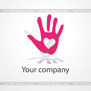 Hand with heart - royalty-free vector image