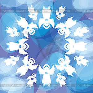 Background of angels - vector clip art