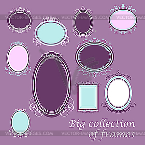 Big collection frames - color vector clipart