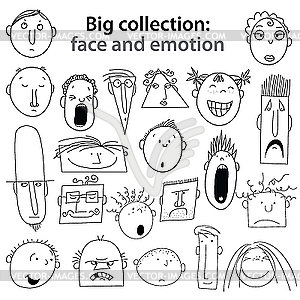 Set of face emotions - vector clipart