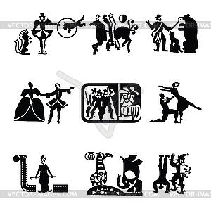 Theater icons - vector clipart