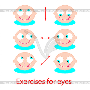 Exercises for eyes - vector image