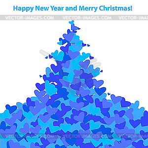 Christmas Tree of hearts - vector clipart / vector image