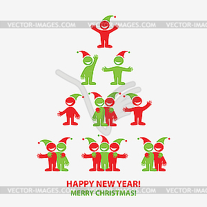 New year xmas card - vector clipart