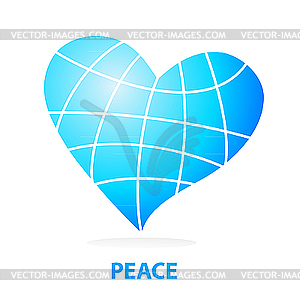 Peace world un form of heart - vector clipart