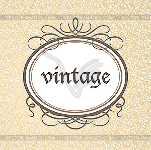 Vintage oval frame - vector clipart