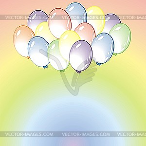 Air balloons - color vector clipart