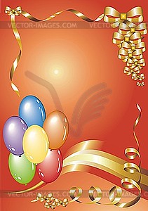 Greetings card with balloons - vector clipart