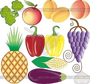 Fruits and vegetables - vector clipart