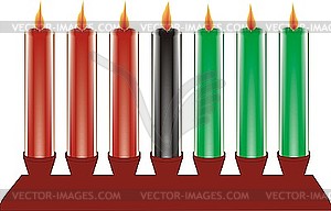 Seven kwanzaa candles - vector clipart