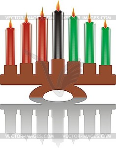 Seven kwanzaa candles - vector clip art