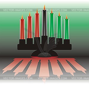 Seven kwanzaa candles - vector clipart