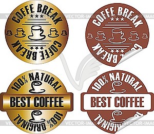 Coffee break stamp set  - vector clipart