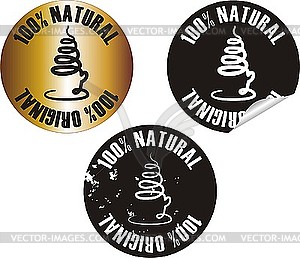 100 percent natural - stamps - vector clipart