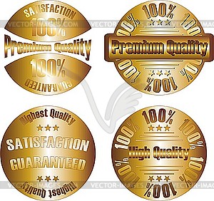 Gold premium quality labels - vector clipart