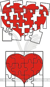 Valentine heart puzzles - vector image