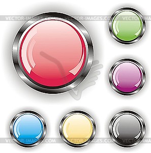 Set of glossy buttons - vector clipart