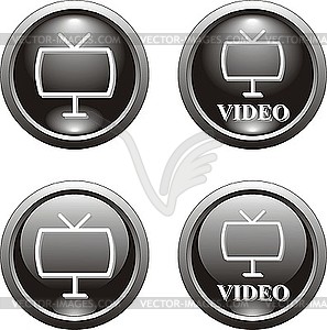 Set of black icons for web design - royalty-free vector clipart
