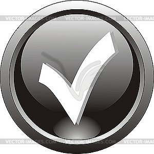 Black icon - check mark - vector clipart