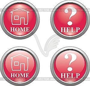 Set of red web icons - vector image